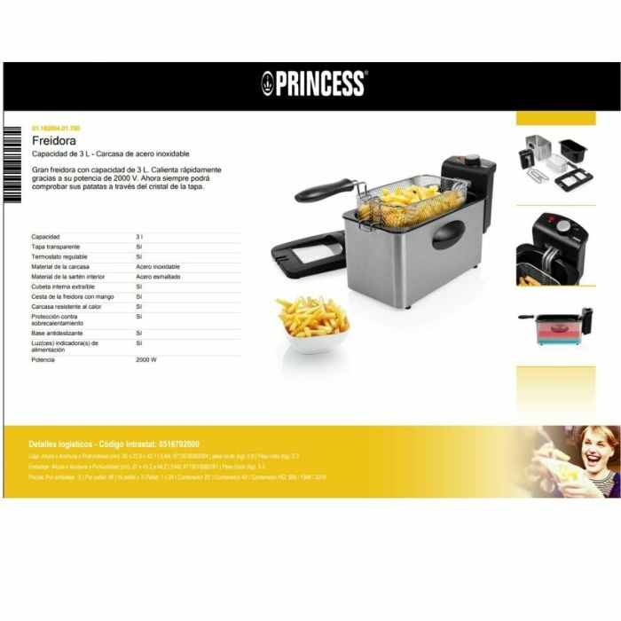 Freidora Princess 182604 2000 W 21 Freidora Princess 182604 2000 W 21