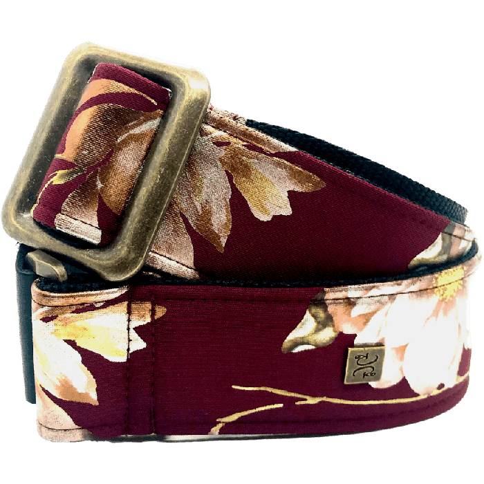 GETM Correa Guitarra Bajo Metal Rose Burgundy Nailon Piel Neopreno Burdeos Ajustable 1