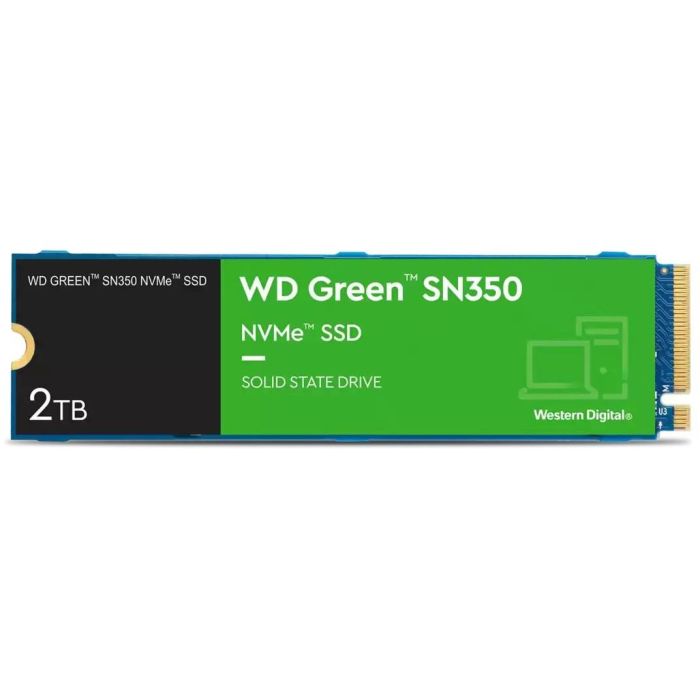 Western Digital SSD M.2 2TB WD Green SN350 NVMe PCIe 3.0 x 4 Velocidad Lectura 3200 MB/s 1