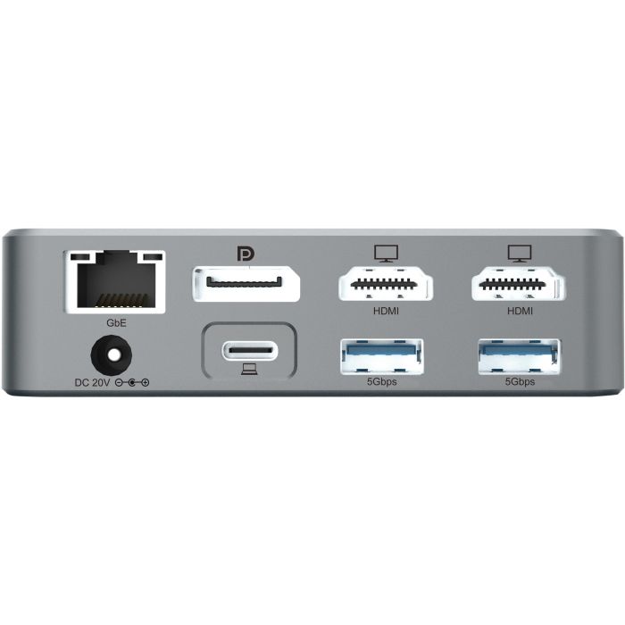 Conceptronic DONN25G Docking Station 15 En 1 Plata USB 3.2 Gen 2 Type-C HDMI Ethernet 4