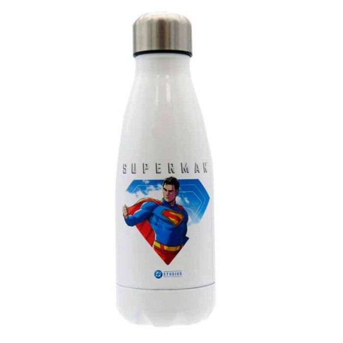 CYP BRANDS Botella de agua Superman DC Comics 500ml de acero inoxidable, tapón hermético para colegio, gimnasio o viaje