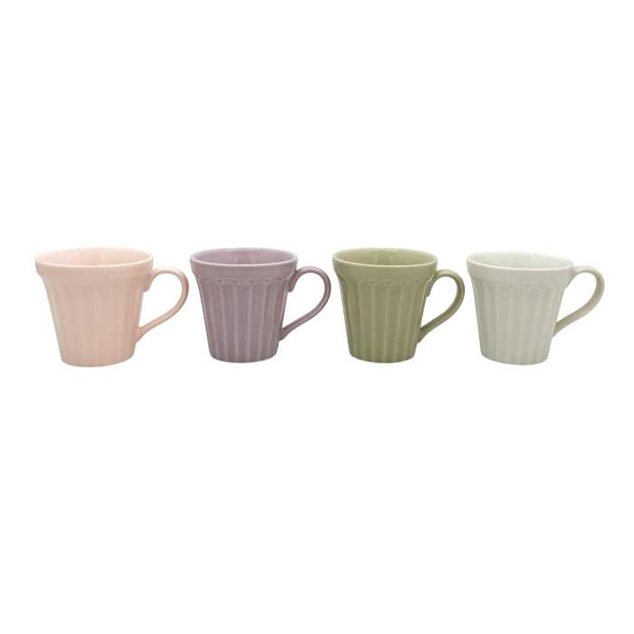 DKD Home Decor Mug Shabby Verde Rosa 8 x 8.7 x 9 cm (12 Unidades)