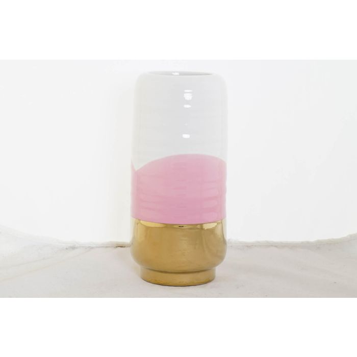 DKD Home Decor Jarrón Decorativo Glam de Porcelana, Diseño Elegante Rosa y Dorado, Medidas 12.2 x 26 x 12.2 cm, Pack 4 Unidades DKD Home Decor Jarrón Decorativo Glam de Porcelana, Diseño Elegante Rosa y Dorado, Medidas 12.2 x 26 x 12.2 cm, Pack 4 Unidades