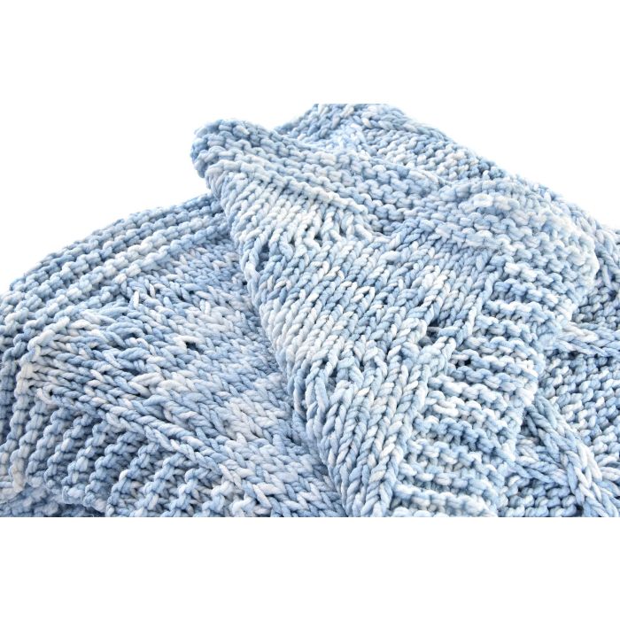 DKD Home Decor Plaid Alpino Azul Celeste 125 x 150 cm (2 Unidades) Poliester 3 DKD Home Decor Plaid Alpino Azul Celeste 125 x 150 cm (2 Unidades) Poliester 3