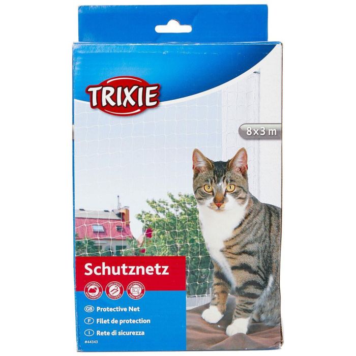 TRIXIE Red de protección para gatos 8x3m transparente resistente rayos UV para interior y exterior 3
