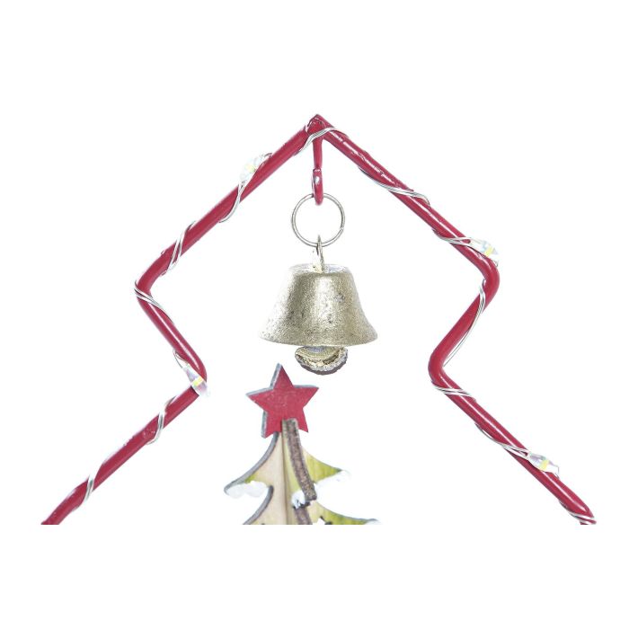DKD Home Decor Figura Navidad Fantasía LED, Marrón Rosa Dorado, Diseño Árbol, 7x14x10 cm (Pack 6 Unidades Surtidas) 3