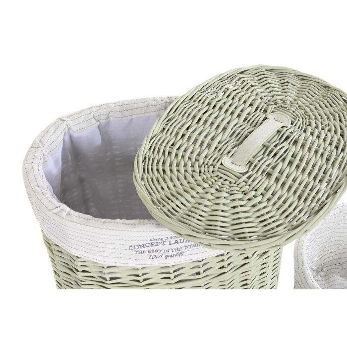 Cesta Ropa Basicos DKD Home Decor Verde 37 x 56 x 51 cm Set de 5 3