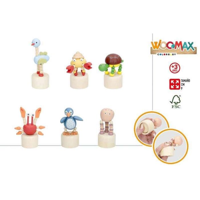 Marioneta animal marino madera woomax 9 cm - modelos surtidos 1