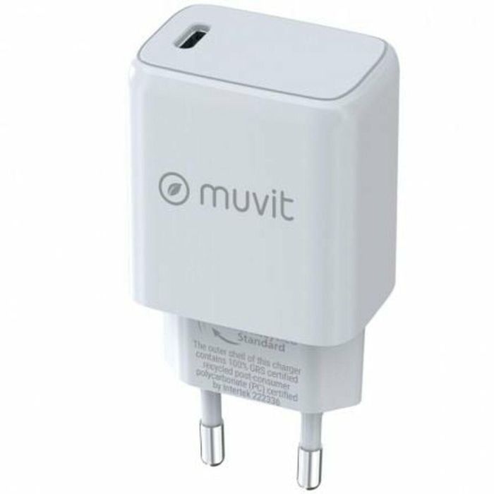 Cargador de Pared Muvit MCACC0012 20 W Blanco Negro 0 Cargador de Pared Muvit MCACC0012 20 W Blanco Negro 0
