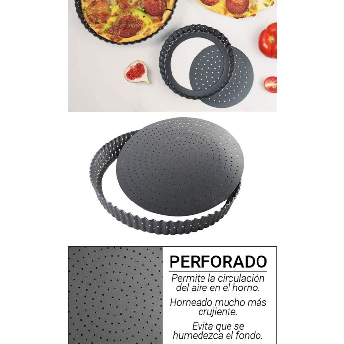 Molde para Tarta Desmontable Perforado 20x5 cm Quttin (12 Unidades) 14 Molde para Tarta Desmontable Perforado 20x5 cm Quttin (12 Unidades) 14