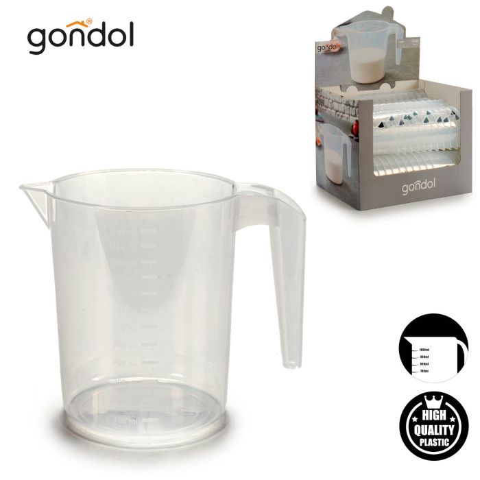 Jarra Medidora de Plástico Transparente Gondol 1,3 Litros 12.7x14.5x18.5 cm (48 Unidades) 3 Jarra Medidora de Plástico Transparente Gondol 1,3 Litros 12.7x14.5x18.5 cm (48 Unidades) 3