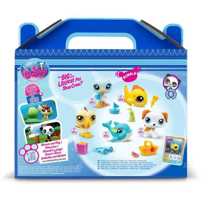 Bandai Littlest Pet Shop Set Coleccionista Tema de Playa BF00517 con 5 Animales y Accesorios 4