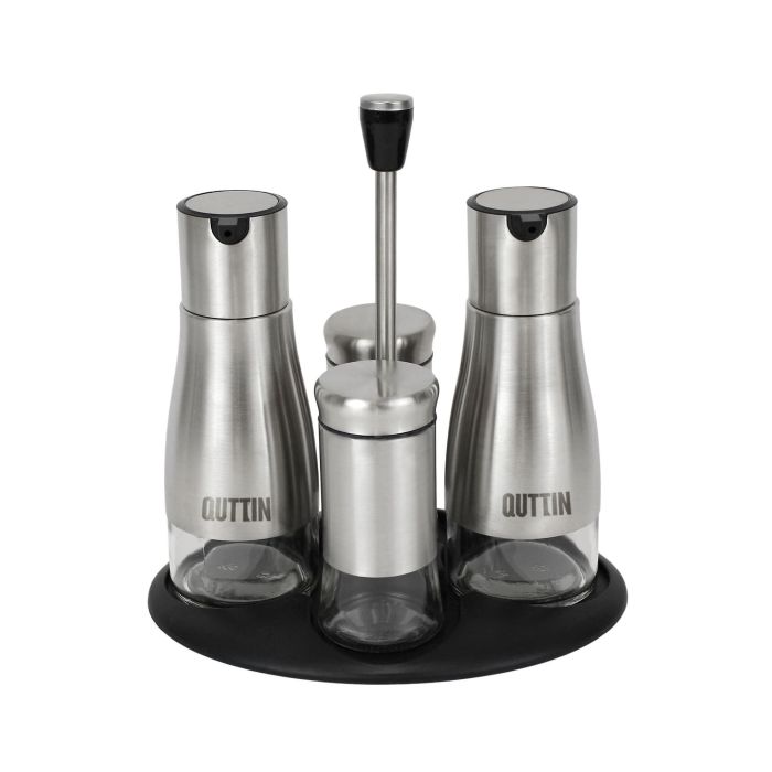 Set de 4 dispensadores de acero inoxidable con soporte Quttin (8 Unidades) 6