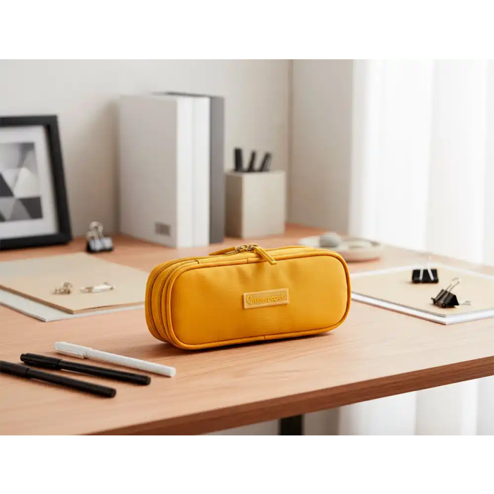 Liderpapel Estuche Portatodo Color Pop con Compartimento Extensible, 2 Cremalleras, Amarillo, 230x60 mm 7