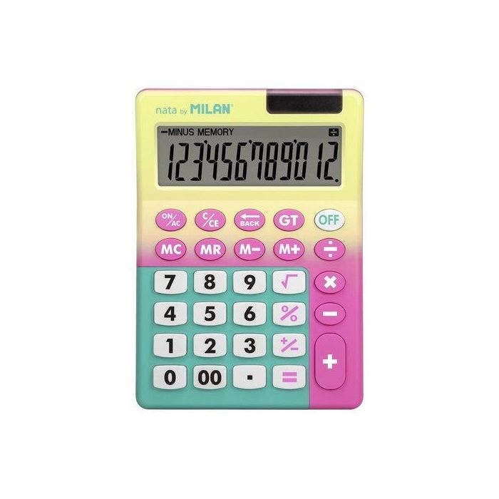 Calculadora Sobremesa Milan 12 Digitos Sunset Amarillo/Rosa Blister De 1