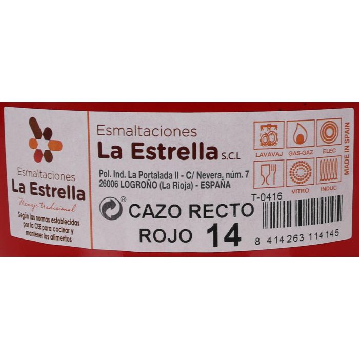 Cazo Recto 14 cm Rojo - La Estrella (6 Unidades) 1 Cazo Recto 14 cm Rojo - La Estrella (6 Unidades) 1