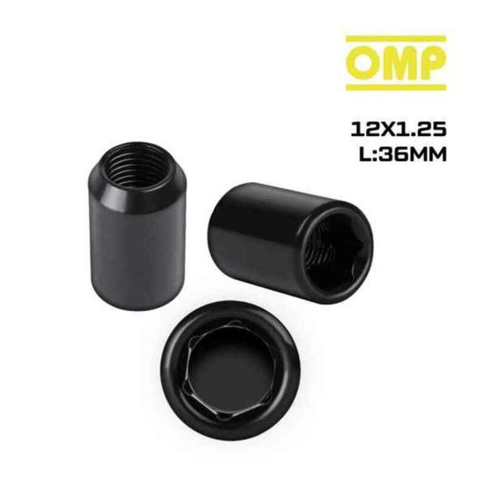 Tuerca OMP OMPS09731201 M12 x 1,25 4 uds Negro 4 Tuerca OMP OMPS09731201 M12 x 1,25 4 uds Negro 4