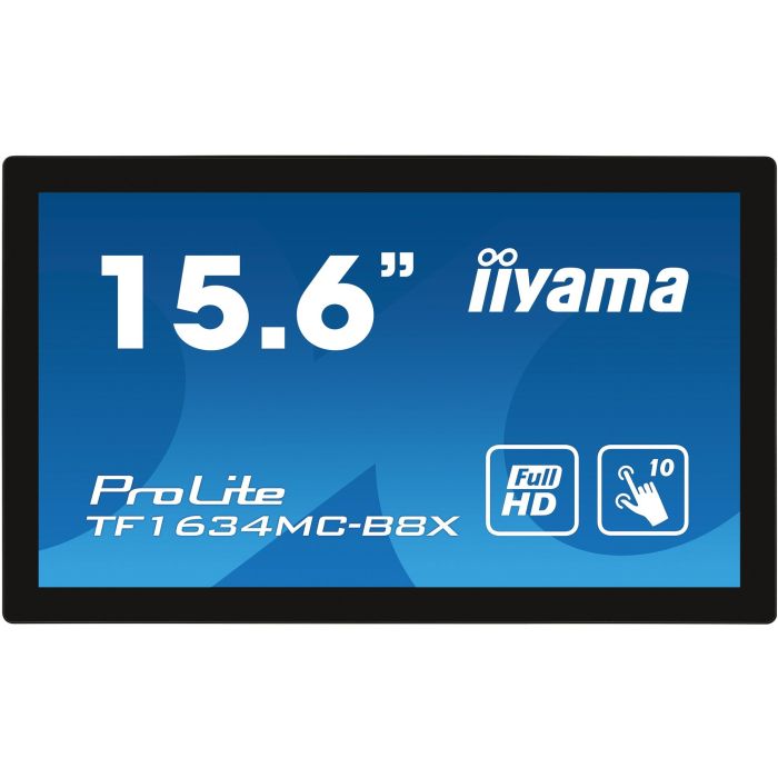 iiyama TF1634MC-B8X Monitor Táctil 15.6" IPS Full HD 1920x1080 Capacitivo Touch-Through-Glass IP65 HDMI DP VGA para Kioscos y POS 1