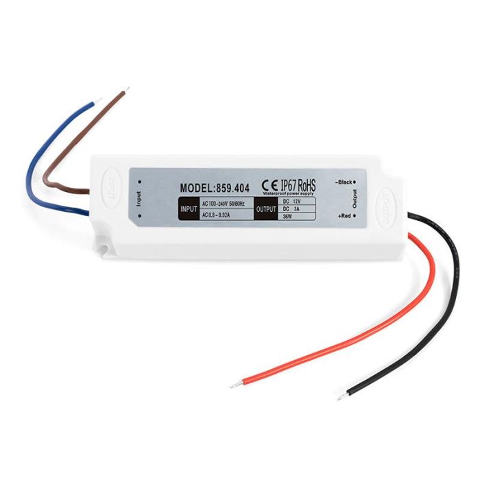 HERRAJES ALK Transformador 36W 12V DC IP67