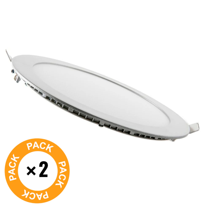 Pack 2 Placas LED 18W 1800Lm 6000ºK Circular 40.000H [JL-GP-LZ-3-M-CW-PK2-AP] 1