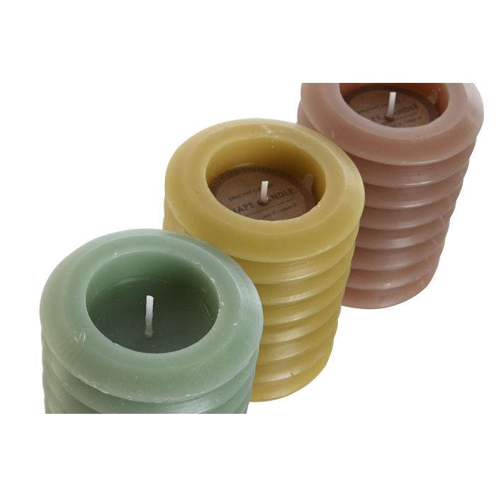 DKD Home Decor Vela Cilíndrica Decorativa de Cera Estilo Urban, 310gr, 40h de Duración, 7x10x7cm, Colores Surtidos (Juego de 9 Unidades) 2