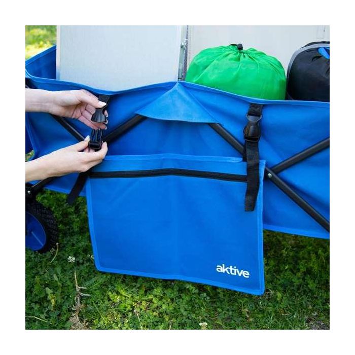 Carro Multiusos Aktive Azul Negro Poliéster PVC Acero 88 x 108 x 47 cm Plegable Playa 6