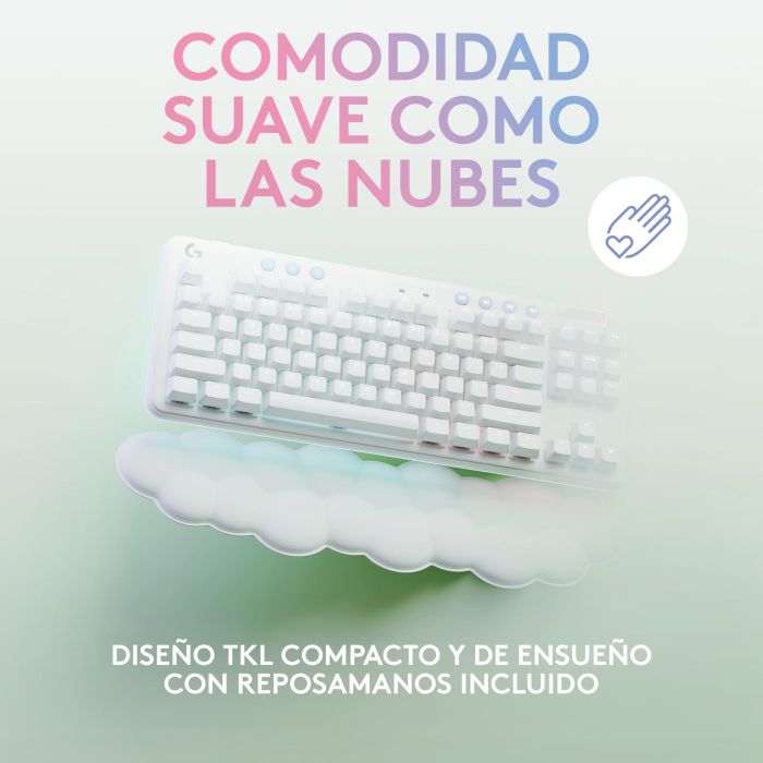 Logitech G G715 Teclado Mecánico Inalámbrico Gaming 87 Teclas QWERTY Español Switches Lineales LIGHTSYNC Blanco con Reposamuñecas 2 Logitech G G715 Teclado Mecánico Inalámbrico Gaming 87 Teclas QWERTY Español Switches Lineales LIGHTSYNC Blanco con Reposamuñecas 2