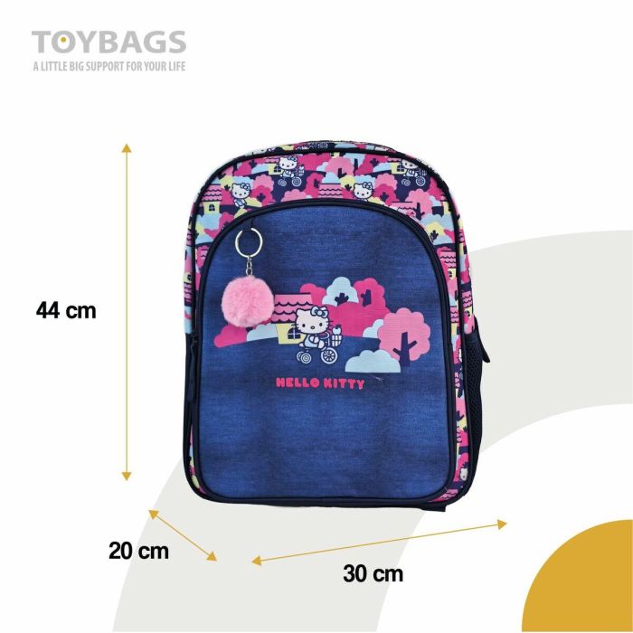 Hello Kitty Mochila Primaria Doble Compartimento, Gran Capacidad, Adaptable a Carro con Pom-Pom, 42x31x13.5cm 4 Hello Kitty Mochila Primaria Doble Compartimento, Gran Capacidad, Adaptable a Carro con Pom-Pom, 42x31x13.5cm 4