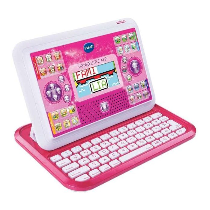 Ordenador genio little app con pantalla color rosa y 80 actividades 18,4x26,3x4 cm