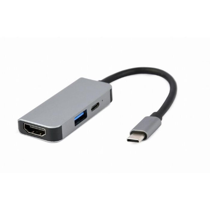 Hub USB GEMBIRD A-CM-COMBO3-02 Plateado Hub USB GEMBIRD A-CM-COMBO3-02 Plateado