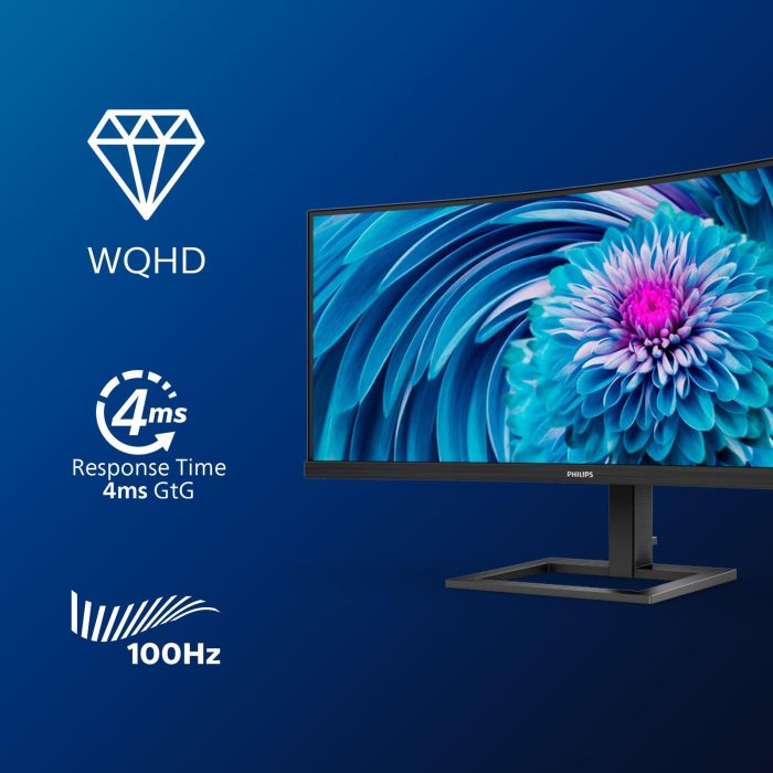 Philips 346E2CUAE Monitor Curvo VA 34" Wide Quad HD+ (3440x1440) 100Hz 4ms HDMI DP USB-C con Power Delivery 12 Philips 346E2CUAE Monitor Curvo VA 34" Wide Quad HD+ (3440x1440) 100Hz 4ms HDMI DP USB-C con Power Delivery 12