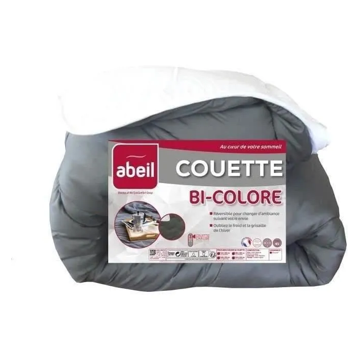 Abeil Edredón Bicolor 140 x 200 cm Blanco y Gris 4 Abeil Edredón Bicolor 140 x 200 cm Blanco y Gris 4
