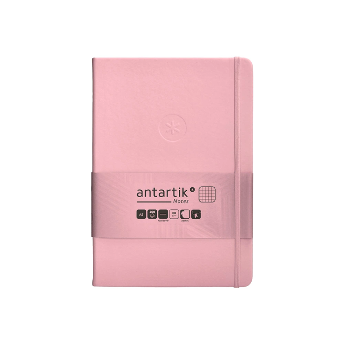 Antartik Cuaderno A5 Tapa Dura Hojas Cuadriculadas Rosa Pastel 100 Hojas 80 Gr FSC 1