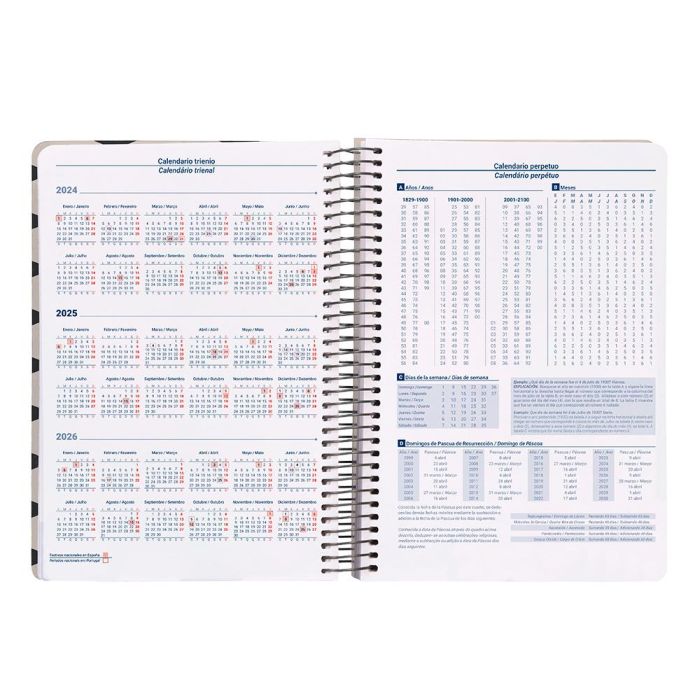 Agenda Espiral Liderpapel Classic A4 2025 Dia Pagina Blanco Y Negro 1 Papel 70 gr 6