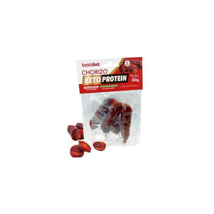 KETO PROTEIN Chorizo Sticks Protein Pack 2 Uds. de 40g, carne de cerdo, sin azúcares añadidos, merienda proteica