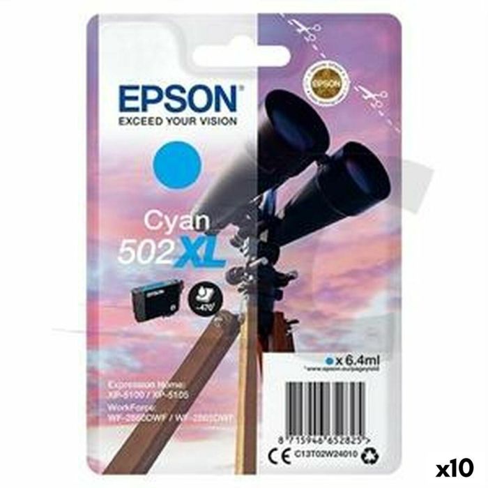 Cartucho de Tinta Original Epson XP-5100 5105 WF2860DWF 2865DWF Cian (10 Unidades) Cartucho de Tinta Original Epson XP-5100 5105 WF2860DWF 2865DWF Cian (10 Unidades)