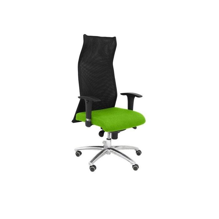 Sillon Piqueras Y Crespo Sahuco Xl Direccion Hasta 160 Kg Mecanismo Sincro Brazos Regulables En Altura Respaldo Malla Transpirable Negra Asiento A Medida Con Espuma Viscoelastica Y Tapizado Bali Pistacho