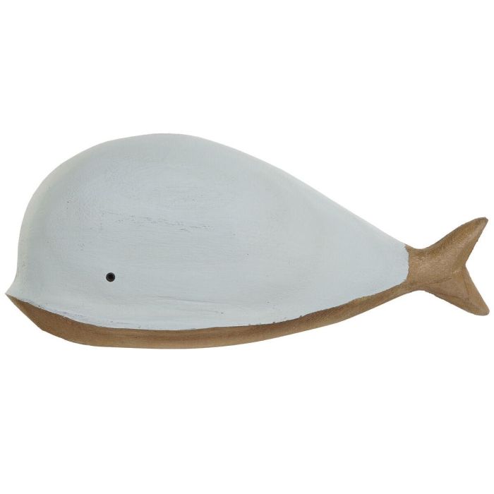 DKD Home Decor Figura Ballena Paulownia Azul Celeste Blanco 23 x 10 x 7.5 cm (2 Unidades)
