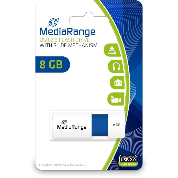 STICK MediaRange USB-Stick 8GB USB 2.0 Slider blue 1 STICK MediaRange USB-Stick 8GB USB 2.0 Slider blue 1