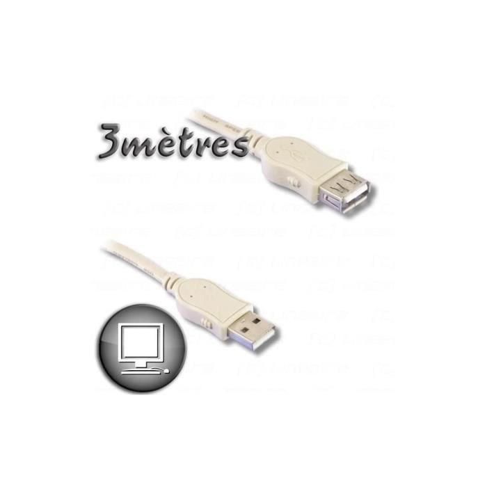Cable de extensión USB 2.0 A macho / A hembra 3m 1 Cable de extensión USB 2.0 A macho / A hembra 3m 1