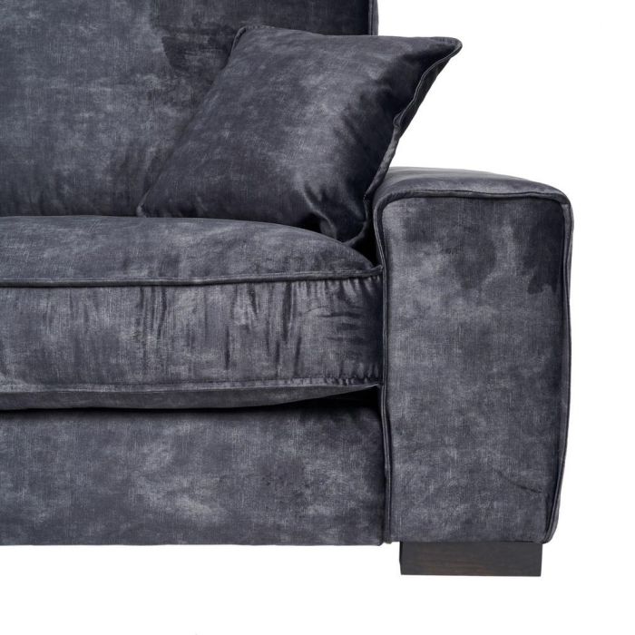 Sofá 3 Plazas Gris Oscuro Tejido Salón 230 X 93 X 97 cm