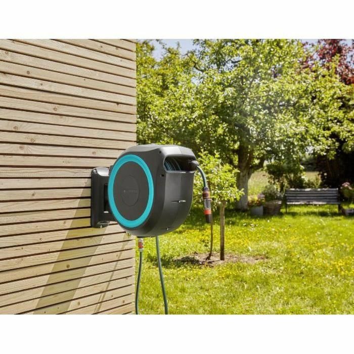 GARDENA Enrollador de manguera automático de pared RollUp L 30 m con borde blanco 2 GARDENA Enrollador de manguera automático de pared RollUp L 30 m con borde blanco 2