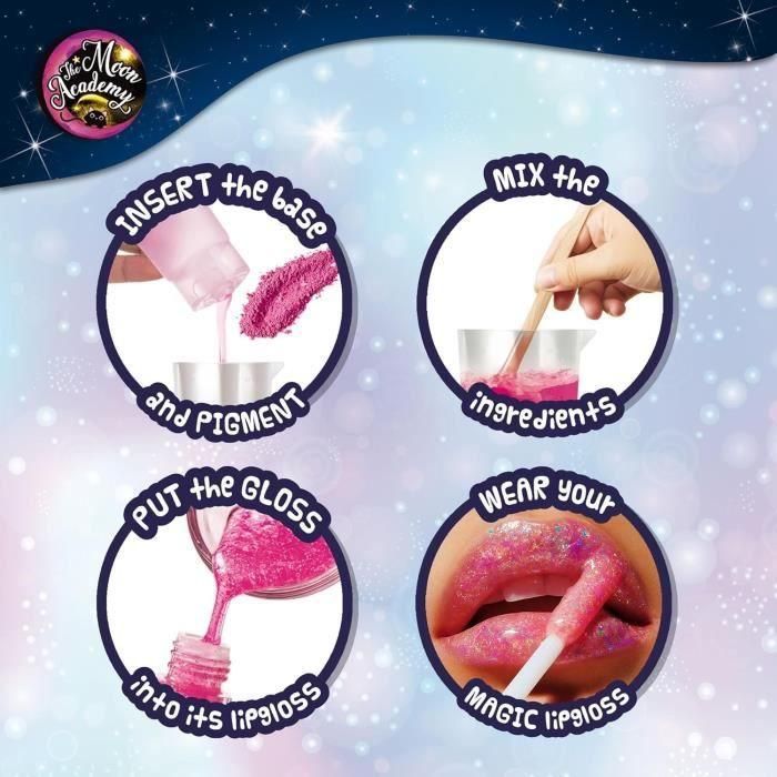 THE MOON ACADEMY LIS8008324110643 - Kit de ocio creativo Brillo de labios con componentes y frascos de brillo de labios 3