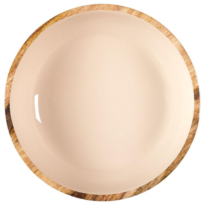 Home Deco Factory Ensaladera Dune Crema Colección Mirage de Madera de Mango Diámetro 33 cm x 7.5 cm Alto 2 Home Deco Factory Ensaladera Dune Crema Colección Mirage de Madera de Mango Diámetro 33 cm x 7.5 cm Alto 2