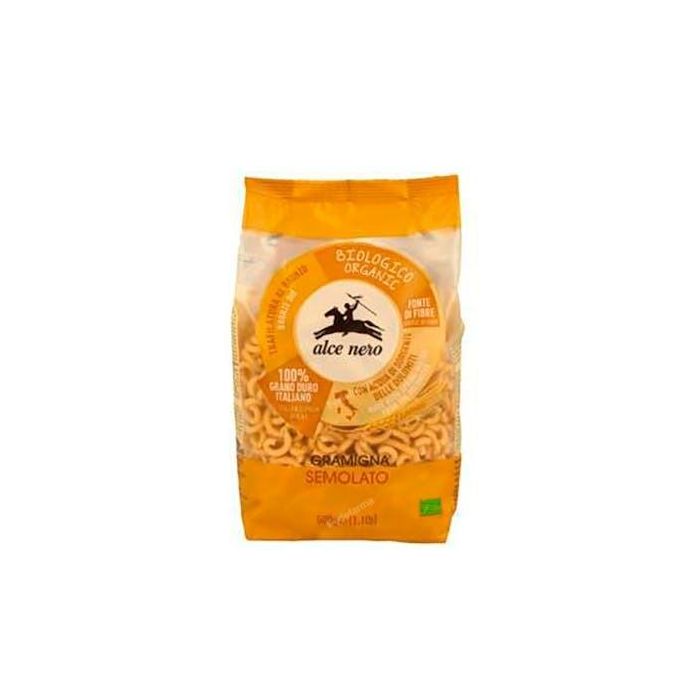 ALCE NERO Fideos para Fideuá ecológicos de sémola de trigo duro semi-integral 500g