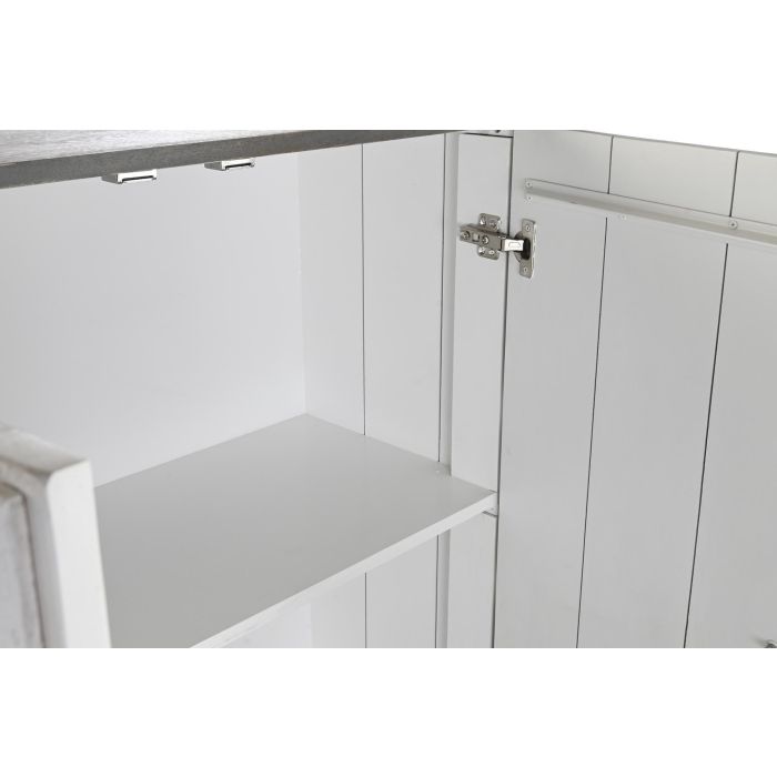 DKD Home Decor Aparador Moderno Colección Cruz Rombo Blanco Dorado de Mango y Latón Hecho a Mano, 2 Puertas, 2 Estantes, 93x41x114 cm 4
