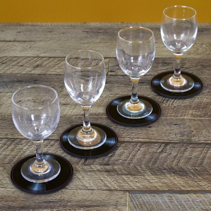 Home Deco Factory Juego de 4 Posavasos Vinil Diámetro 10 cm 4
