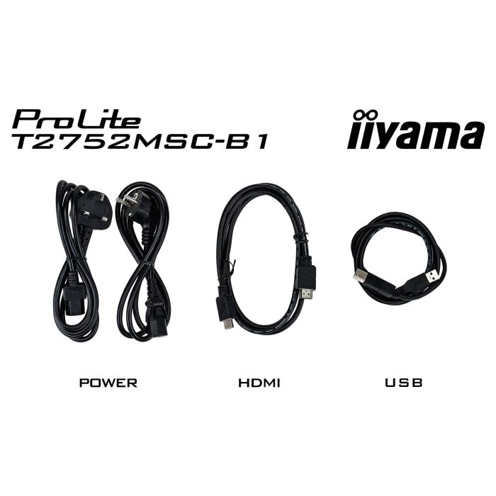 iiyama ProLite T2752MSC-B1 Monitor Táctil 27" FHD IPS 1920x1080 Negro 5ms 60Hz HDMI DP USB Altavoces 14