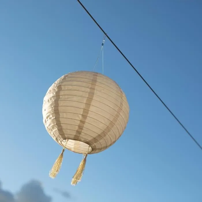 Lumisky LUM3760093541817 Juego de 3 Faroles Solares Ø30cm Beige, Crema y Boda Festiva LED Blanco Cálido 2