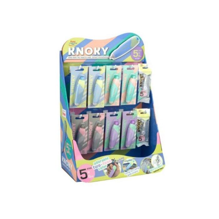 Corrector Cinta Pentel Knody Expositor De 60